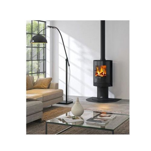 godin - poêle à bois fonte 8kw noir - 411110noir