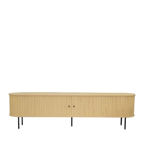 Drawer - Lucie - Meuble Tv Aux Portes Coulissantes En Bois Et Métal L200cm - Marron
