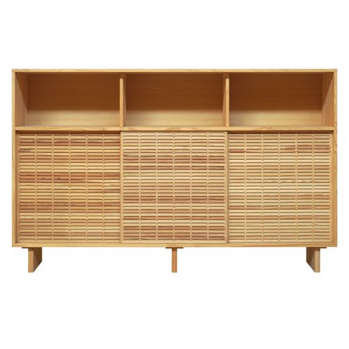 Buffet Haut En Bois Massif Naturel 3 Portes 180 Cm