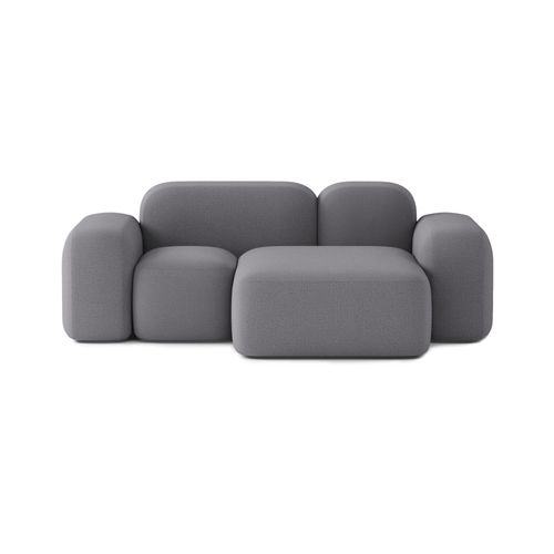 Canapé D'angle Modulable 2 Places Tissu Gris Foncé