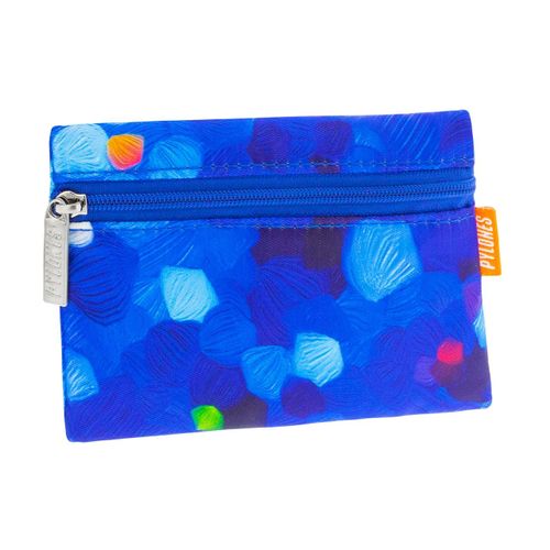 Porte monnaie bleu polyester 12 x 0 x 8 cm
