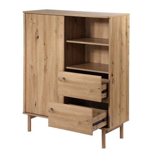 Buffet Haut 1 Porte Coulissantes Et 2 Tiroirs