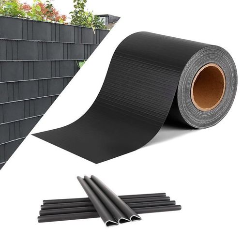 Brise Vue Occultant Cloture En Pvc 35m Avec 20 Pcs Clips De Montage, 450g/M² Pvc Paravent Visuelle Protectiont, Anthracite