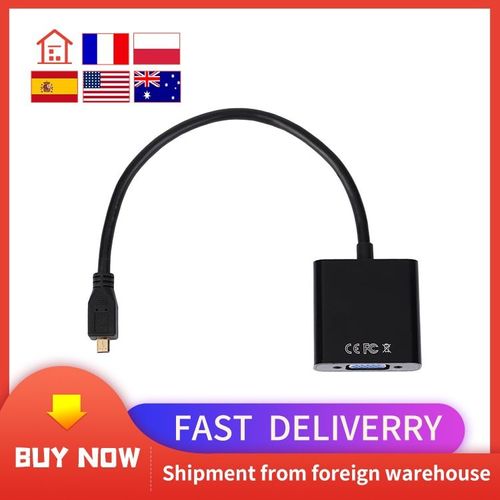 1080P Micro HDMI vers VGA femelle câble vidéo convertisseur adaptateur pour ordinateur portable noir adaptateur numérique livraison directe