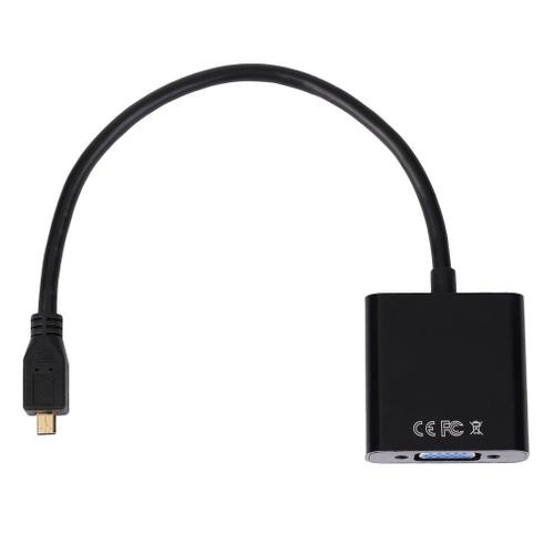 1080P Micro HDMI-compatible à VGA femelle câble vidéo convertisseur adaptateur pour ordinateur portable noir adaptateur numérique livraison directe