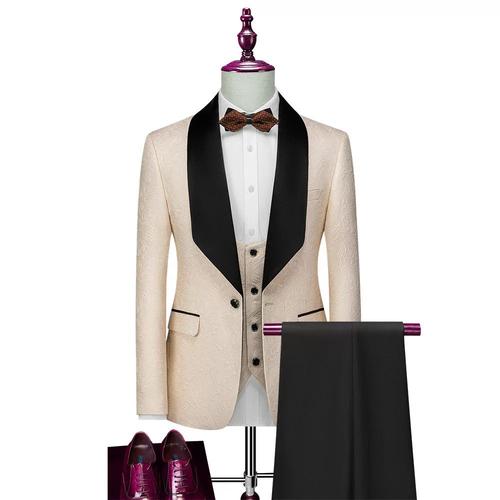 (Veste+Pantalon+Gilet) Costume Homme De Marque Luxe Blouson De Costume Blazer Pantalon De Costume Slim Fête Soirée Mariage Business Fit Grande Vêtements Masculin Xhn52