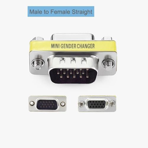 Homme à femme - Adaptateur Plug and Play VGA vers VGA, connecteur mâle vers femelle HD15, changeur de genre, pour ordinateur portable, adaptateur de coupleur SVGA