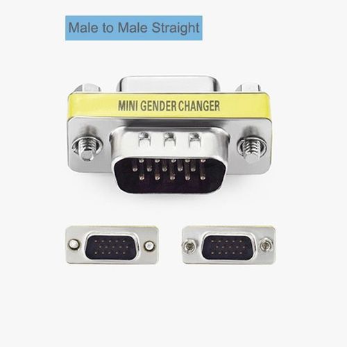 Mâle à mâle - Adaptateur Plug and Play VGA vers VGA, connecteur mâle vers femelle HD15, changeur de genre, pour ordinateur portable, adaptateur de coupleur SVGA