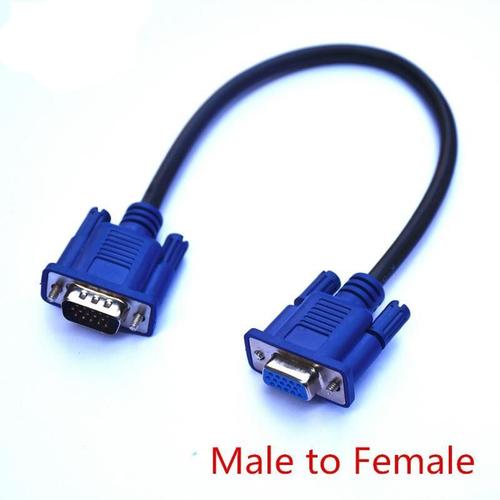 M-F - Câble court VGA mâle vers maleeid,50cm, haut de gamme, pour écran d'ordinateur HDTV, signal Tv, 0.5m