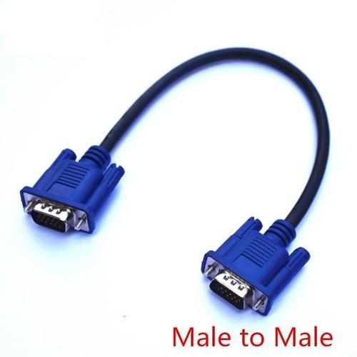 M-M - Câble court VGA mâle vers maleeid,50cm, haut de gamme, pour écran d'ordinateur HDTV, signal Tv, 0.5m