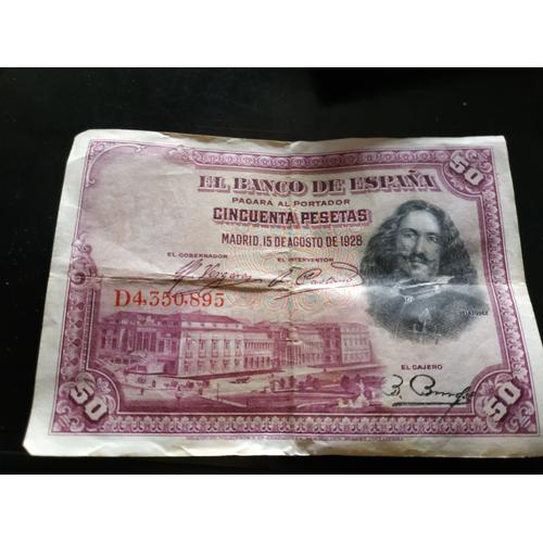 Billet - El Banco De Espana - 50 Pesetas1928