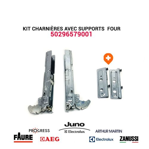 Kit de charnières avec supports - 50296579001 - Four ELECTROLUX FAURE ZANUSSI