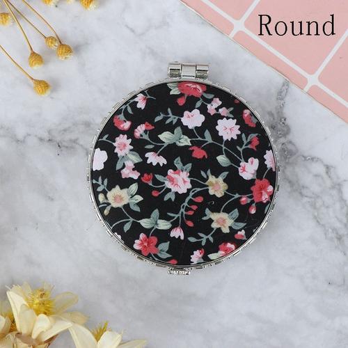 Taille Bkr 10x Rose Mini Miroir De Maquillage À Fleurs De Poche, 1 Pièce, Compact, Pliable, Portable, Double Face, Pour Femmes, Miroir Cosmétique Vintage, Cadeau 