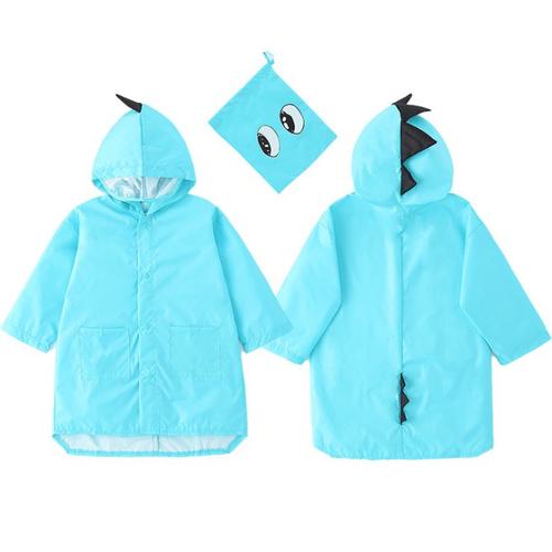 Cute Angel-Dinosaur Pour Enfant Polyester Imperméable Léger Extérieur Dessin Animé Manteau De Pluie - Bleu(Taille : L)