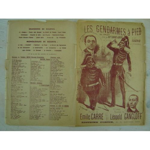 Partition//Les Gendarmes À Pied *Editions Fortin ** E.Carre /L.Gangloff .