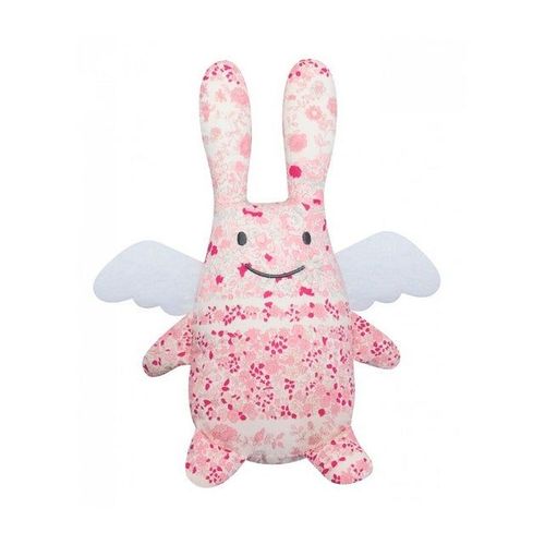 Ange Lapin Doudou Hochet Fleurs Roses 20cm V1081 99 Trousselier