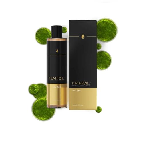 Shampooing Micellaire Aux Algues Nanoil Algae Micellar Shampoo 300ml - Soin Purifiant Intense, Hydratation Renforcée, Douceur, Pour Cheveux Secs Et Cuir Chevelu Sensible 