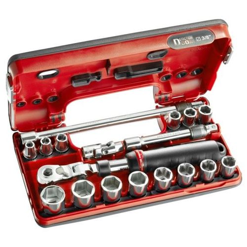 COFFRET CLIQUET EXTENSIBLE 3/8" 18 PCS