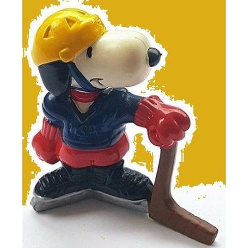 1 Figurine Pvc ( Snoopy Hockeyeur ) Schleich, Hauteur: 7 Cm, Année 1980