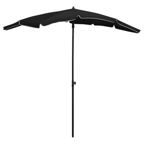 Vidaxl Parasol De Jardin Avec Mât 200x130 Cm Noir