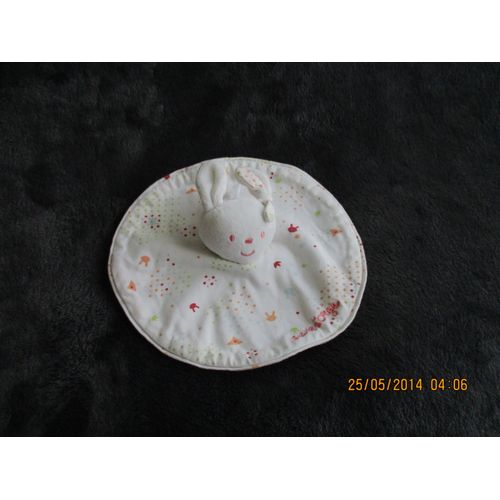 Doudou Plat Rond Lapin Sucre D'orge