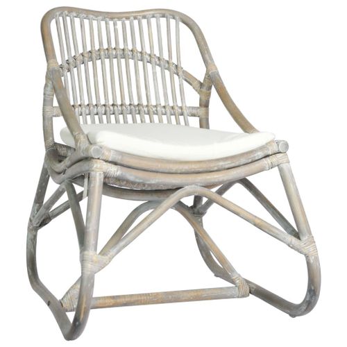 Vidaxl Chaise En Rotin Gris Lin