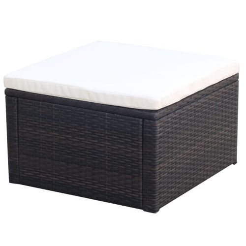 Vidaxl Tabouret / Repose-Pied Résine Tressée 53 X 53 X 30 Cm Marron