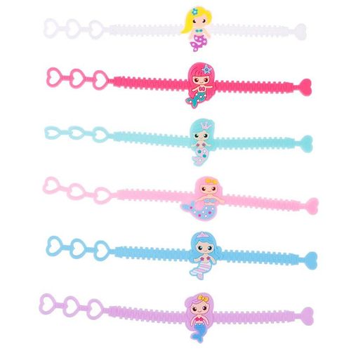 Lot De 1, 6 Pièces 10 Bracelets De Couleur Mixte, Gourmette De Sirène, De Dessin Animé, Bijoux Exquis, Cadeau Pour Enfants, Toi656