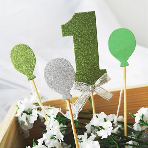 1 Ensemble Personnalisé Gâteau Topper Kit Mariage Bébé Douche Anniversaire Cupcake Fête Décorations Numéro Un Paillettes Nu Toi203