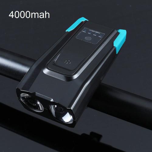 4000mah Bleu - 4 Mode Usb Vélo Lumière Lampe Et Vélo Ordinateur 6 Mode Corne Lampe De Poche Cycle Vélo Compteur De Vitesse Led Feux Avant Vélo Phare