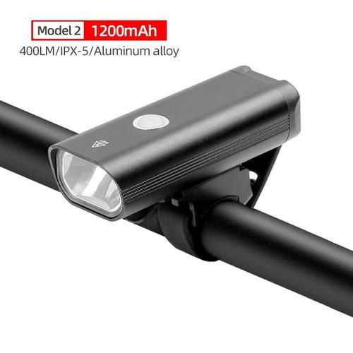 Lumière B Lampe Frontale - Lampe Torche Pour Vélo Rechargeable Usb 2000 Mah, Lampe Frontale 400 Lumen, Phare De Guidon Pour Cycles De Route Et Tout Terrain