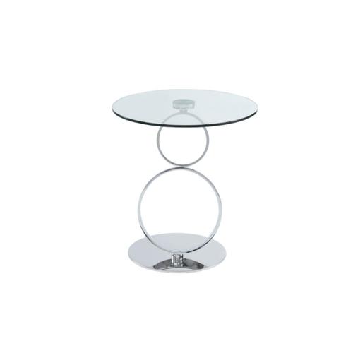 Table D'appoint Joline - Verre Trempé Transparent & Pied Acier