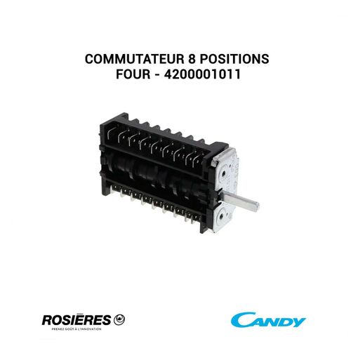 Commutateur 8 positions Four, cuisinière Rosieres Candy 4200001011