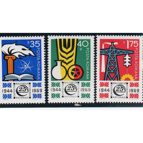 Roumanie- Série De 3 Timbres Neufs- Année 1969