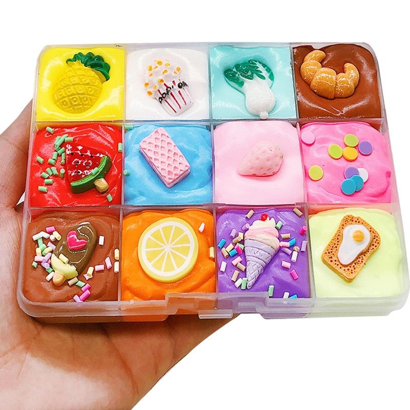 12 Couleur Kit De Bricolage Bouffe Slime Fruits Beurre Slim...