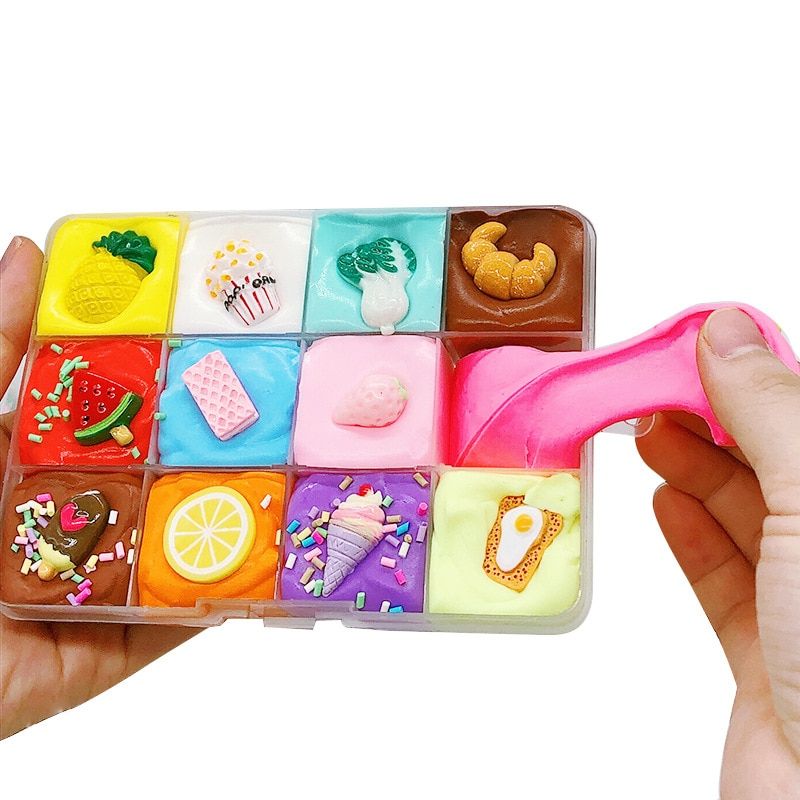 12 Couleur Kit De Bricolage Bouffe Slime Fruits Beurre Slim... - 2