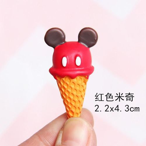 Breloques De Crème Glacée En Forme De Souris Pour Enfants, Bricolage, Pour Polymère Visqueux, Accessoires, Jouets, Poudre Lizun, Pâte À Modeler - 2pcs Rouge