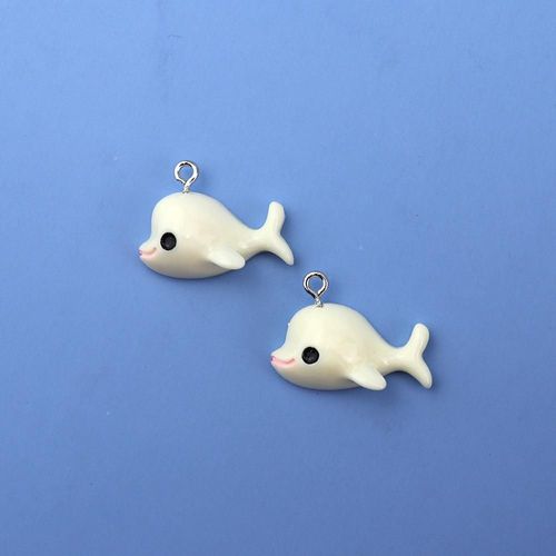Kit De Pâte À Modeler Lizun Pour Enfants, Baleine Bleue Avec Crochet, Breloques Pour Bricolage, Remplissage Polymère, Accessoires, Jouets - 5pcs Blanc Avec Crochet