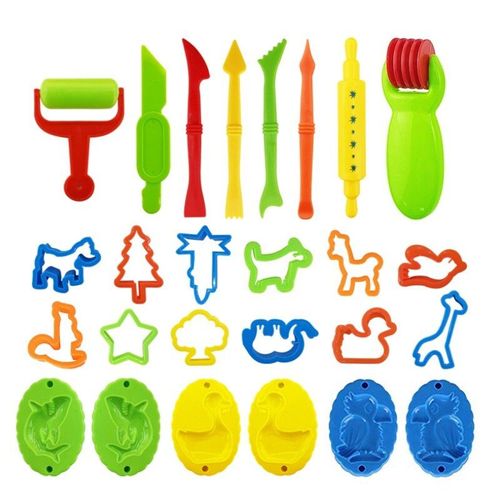 Moule En Plasticine Éducatif Pour Enfants, Kit De Pâte À Modeler, Animal, Dinosaure, Jouets Visqueux, Pâte À Modeler, Ensemble D'outils De Bricolage Pour Enfants - Vert