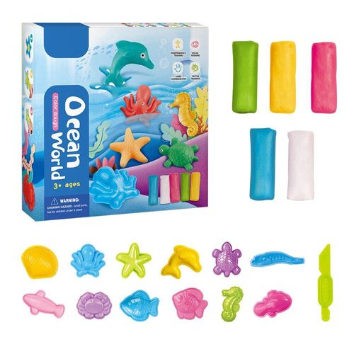 Pâte À Modeler En Argile Douce Super Légère Pour Enfants, Kit De Bricolage Fait À La Main, Animal, Dinosaure, Océan, Jouets D'apprentissage Pour Garçons Et Filles - Océan