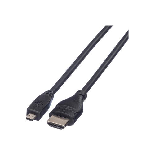 Roline HDMI High Speed Cable with Ethernet - Câble HDMI avec Ethernet - HDMI mâle pour 19 pin micro HDMI Type D mâle - 2 m - blindé - noir