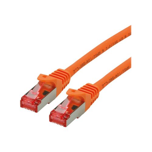 Roline - Cordon de raccordement - RJ-45 (M) pour RJ-45 (M) - 30 cm - SFTP, PiMF - CAT 6 - sans halogène, moulé, bloqué - orange