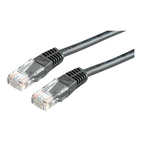 VALUE - Cordon de raccordement - RJ-45 (M) pour RJ-45 (M) - 5 m - UTP - CAT 6 - moulé, bloqué - noir