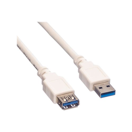 VALUE - Rallonge de câble USB - USB type A (M) pour USB type A (F) - USB 3.0 - 80 cm - gris