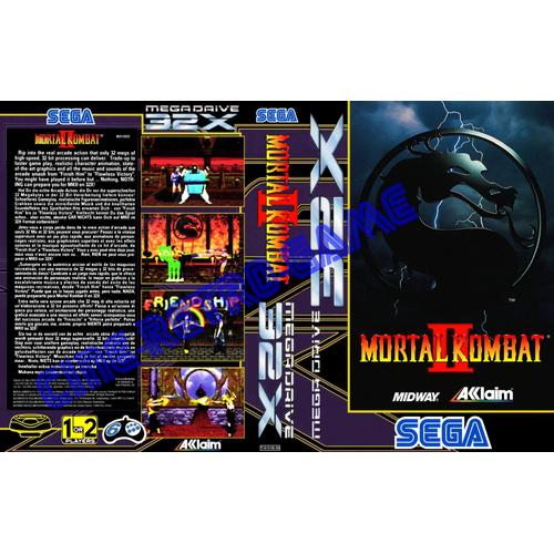 Jaquette De Remplacement " Mortal Kombat Ii / 2 " - Sega - Mega Drive 32x - Pal - Hq - Sans Boitier Et Sans Jeu
