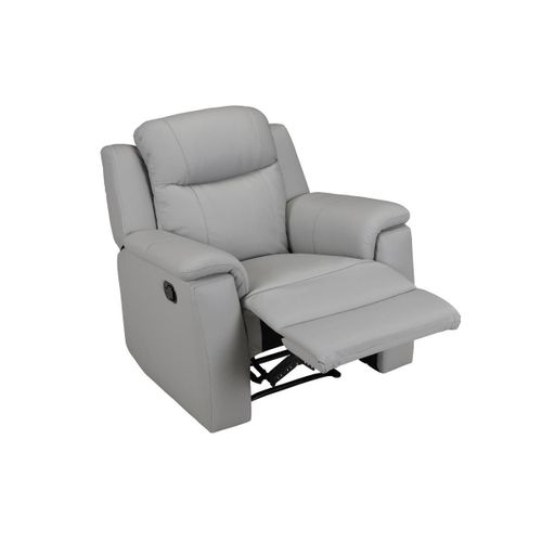 Fauteuil Relax Evasion En Cuir - Gris Clair