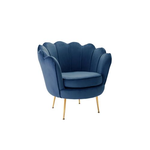 Fauteuil En Velours Dandelion - Bleu Foncé