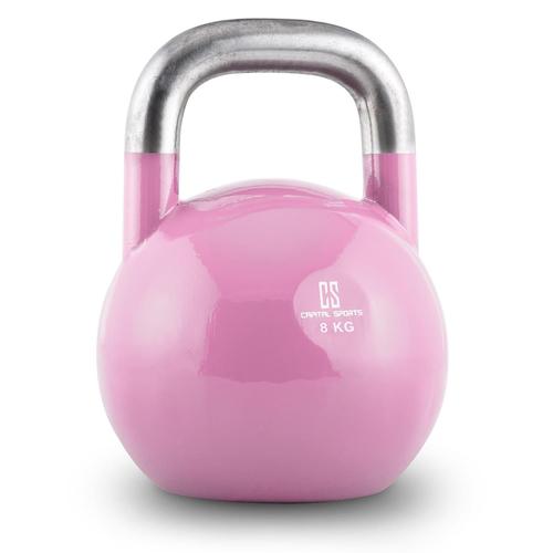 Capital Sports Compket Kettlebell Haltère Poids Acier 8kg - Rose