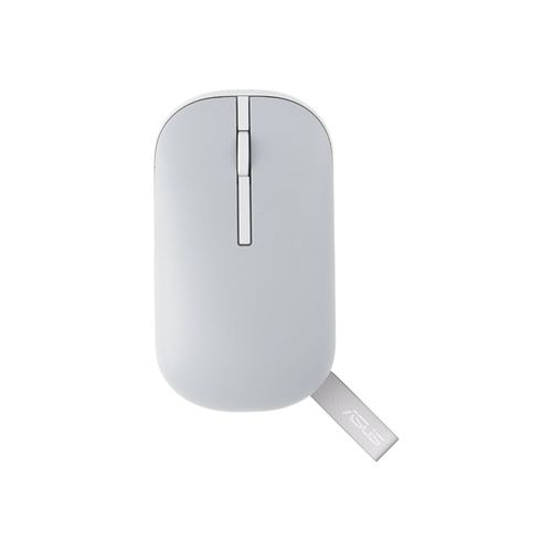 ASUS Marshmallow MD100 Lite - Souris - droitiers et gauchers - optique - 3 boutons - sans fil - 2.4 GHz, Bluetooth 5.0 - récepteur sans fil USB - gris