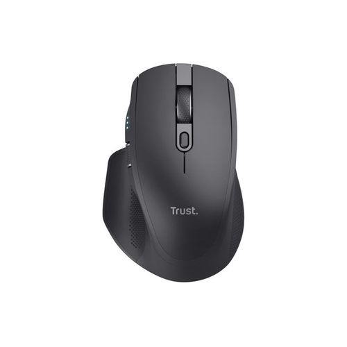 Trust Ozaa+ - Souris - multi-dispositifs - pour droitiers - optique - 6 boutons - sans fil - 2.4 GHz, Bluetooth - récepteur sans fil USB - noir